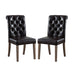 HomeBeyond Set of 2 Synthetic Leather Dining Chairs Tufted Fabric Upholstery Solid Wood Living Room Dining Room Armless Accent Chairs UC-4BLK/BRN - HomeBeyond