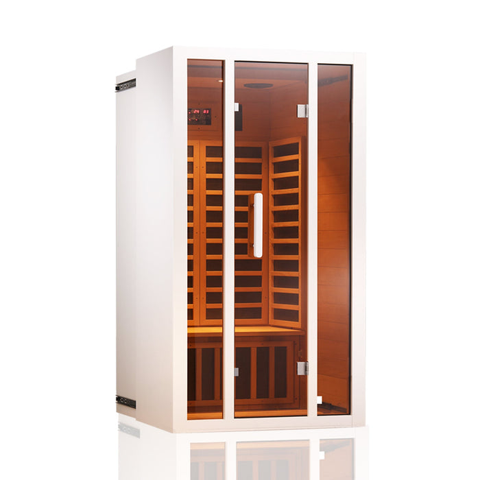 Hongyuan Saunas Single Person or Two Person EXTENDABLE Indoor FAR Infrared Heating Sauna Bluetooth Compatible - HomeBeyond