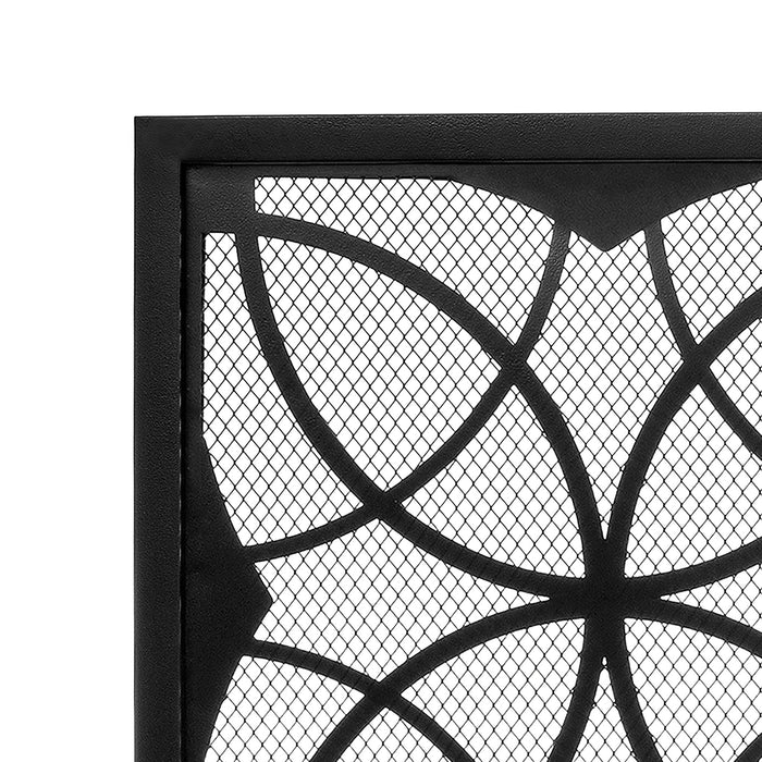 Vanity Art 1-Panel Iron Fireplace Screen | Heavy-Duty and Heat-Resistant Indoor Single Panel Unique Pattern Iron Fireplace Screen with 29.33-inch Height, Black,MLT3035FP-BK - HomeBeyond