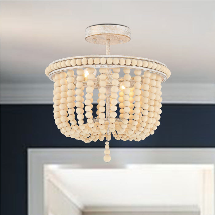 Vanity Art 2 Light 12.6 Inches Unique Statement Bowl Flush Mount Lighting | Modern Hanging Ceiling Lights Fixtures for Kitchen Dining Room Living Room Bed Room Kitchen SYB2002 - HomeBeyond