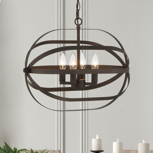 Vanity Art 4 Candle Light 60 Watts Unique Statement Chandelier Lighting | Modern Hanging Ceiling Lights Fixtures for Dining Room Living Room Bed Room, Kitchen, Oil Rubbed Bronze, SJR30104ORB - HomeBeyond