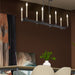 Vanity Art 8-Lights Linear Pendant Chandelier Lighting Brass Finished Ceiling Light Fixture for Kitchen Living Room - 10528BK-BD - HomeBeyond