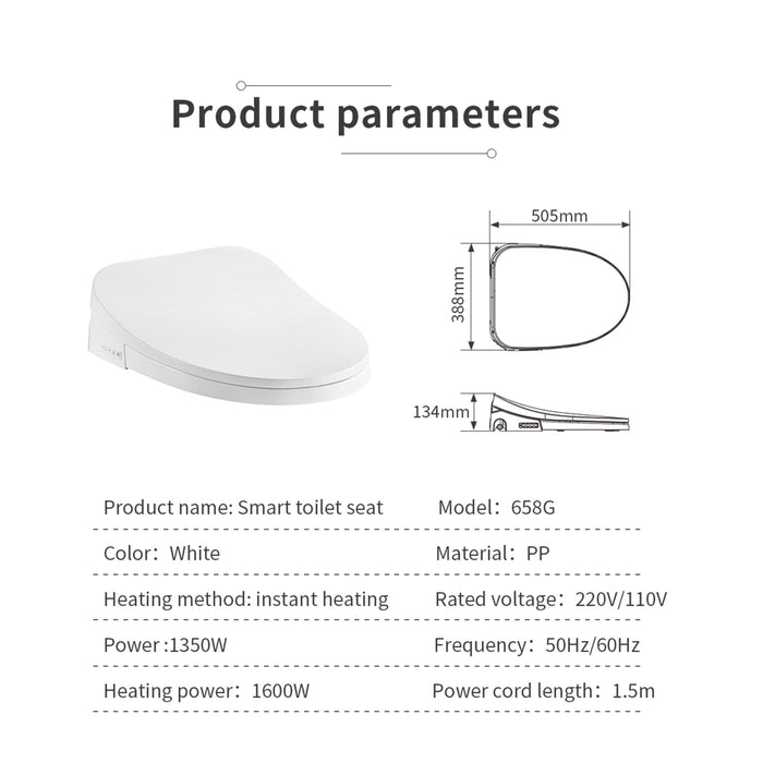 Vanity Art Smart Heated Bidet Toilet Seat with Remote Control - HomeBeyond